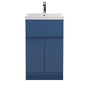 Hudson Reed Urban 500mm Floor Standing 2-Door/Drawer Vanity Unit & Basin 3 - Satin Blue - welovecouk