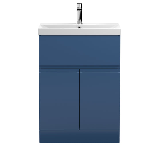  Hudson Reed Urban 600mm Floor Standing 2-Door/Drawer Vanity Unit & Basin 3 - Satin Blue