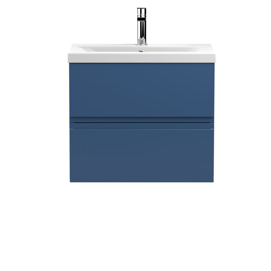  Hudson Reed Urban 600mm Wall Hung 2-Drawer Vanity Unit & Basin 1 - Satin Blue