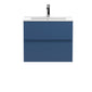Hudson Reed Urban 600mm Wall Hung 2-Drawer Vanity Unit & Basin 2 - Satin Blue - welovecouk