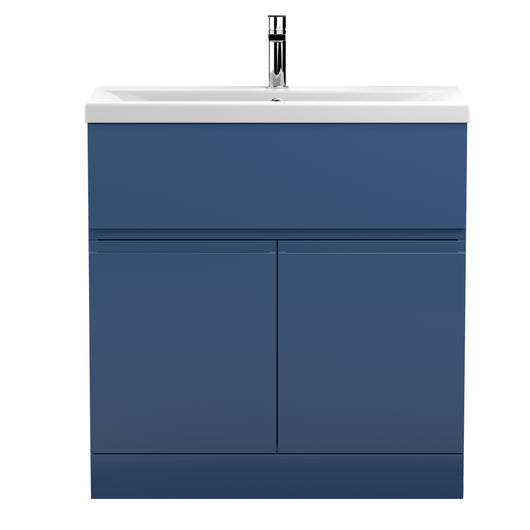  Hudson Reed Urban 800mm Floor Standing 2-Door Vanity Unit & Basin 1 - Satin Blue