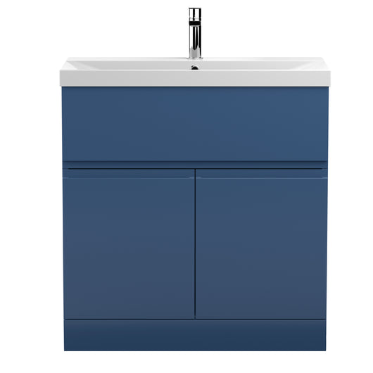  Hudson Reed Urban 800mm Floor Standing 2-Door Vanity Unit & Basin 3 - Satin Blue