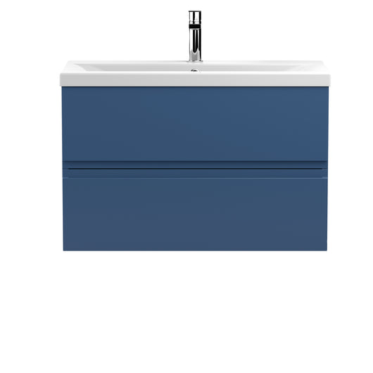  Hudson Reed Urban 800mm Wall Hung 2-Drawer Vanity Unit & Basin 1 - Satin Blue