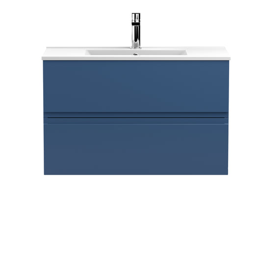  Hudson Reed Urban 800mm Wall Hung 2-Drawer Vanity Unit & Basin 2 - Satin Blue