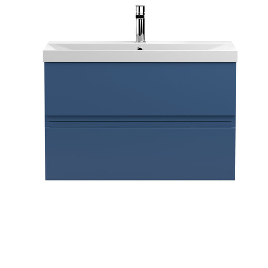  Hudson Reed Urban 800mm Wall Hung 2-Drawer Vanity Unit & Basin 3 - Satin Blue