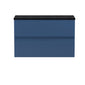 Hudson Reed Urban 800mm Wall Hung 2-Drawer Vanity Unit & Sparkling Black Worktop - Satin Blue