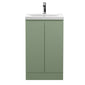 Hudson Reed Urban Green 500mm Floor Standing 2-Door Vanity & Basin 1 - Satin Green - welovecouk