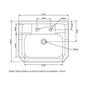Tavistock Vitoria 605mm 2 Tap Hole Basin & Chrome Washstand