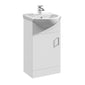 Nuie Mayford 450mm Floor Standing Cabinet & Round Basin - Gloss White - welovecouk