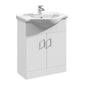 Nuie Mayford 650mm Floor Standing Cabinet & Round Basin - Gloss White