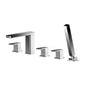 Nuie Windon  Deck Mounted 5 Tap Hole Bath Shower Mixer - Chrome - welovecouk