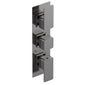 Nuie Windon Thermostatic Concealed shower Valve with Fixed Shower Head , Arm & Slide Rail Kit - Brushed Pewter