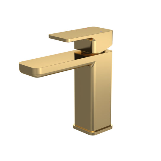 Nuie Windon Mono Basin Mixer With Push Button Waste - Brushed Brass