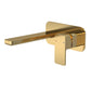 Nuie Windon Wall Mounted 2 Tap Hole Basin Mixer With Plate - Brushed Brass - welovecouk