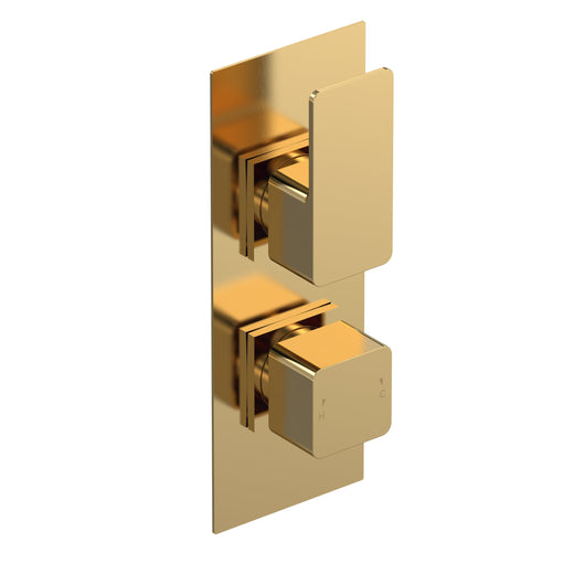  Nuie Windon  Twin Thermostatic Valve - Brushed Brass