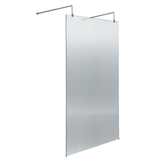  Hudson Reed 1000mm Fluted Wetroom Scren with Arms & Feet - Polished Chrome