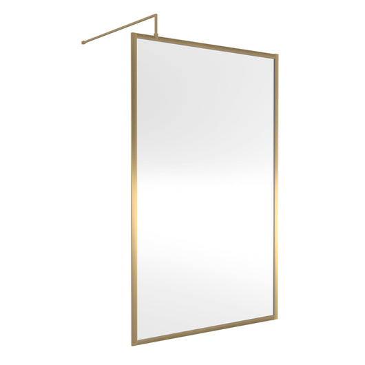  Nuie Full Outer Frame Wetroom Screen 1850x1200x8mm - Brushed Brass