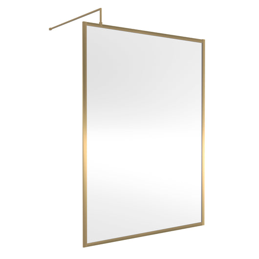  Nuie Full Outer Frame Wetroom Screen 1850x1400x8mm - Brushed Brass