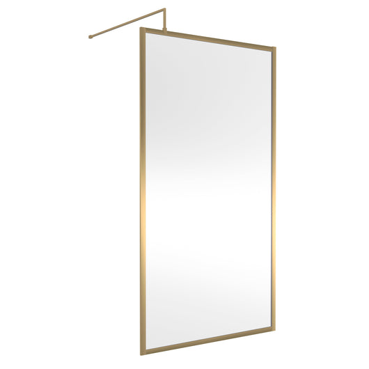  Hudson Reed Full Outer Frame Wetroom Screen 1950x1100x8mm - Brushed Brass