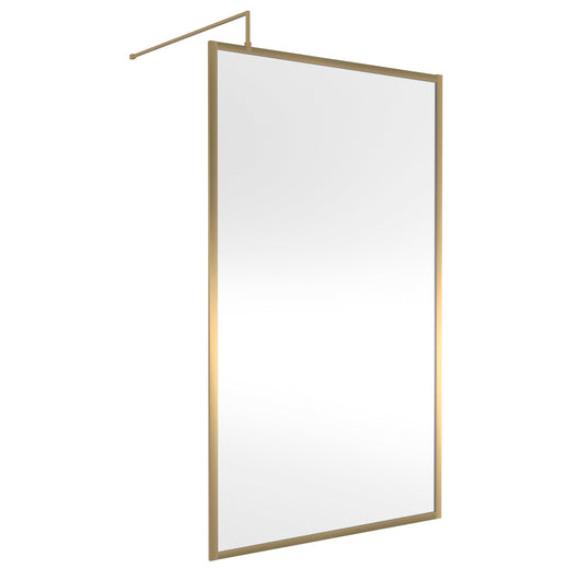  Hudson Reed Full Outer Frame Wetroom Screen 1950x1200x8mm - Brushed Brass