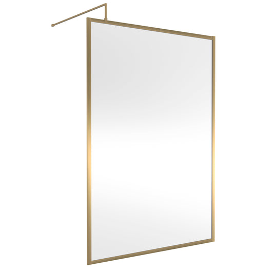  Hudson Reed Full Outer Frame Wetroom Screen 1950x1400x8mm - Brushed Brass