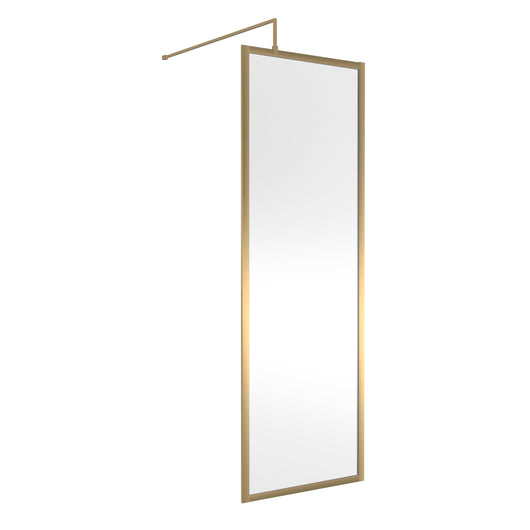  Hudson Reed Full Outer Frame Wetroom Screen 1950x700x8mm - Brushed Brass