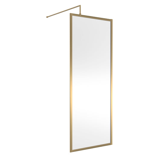  Hudson Reed Full Outer Frame Wetroom Screen 1950x800x8mm - Brushed Brass