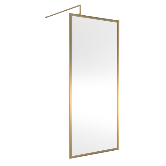  Hudson Reed Full Outer Frame Wetroom Screen 1950x900x8mm - Brushed Brass