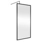 Hudson Reed Full Outer Frame Wetroom Screen 1950x1000x8mm - Matt Black - welovecouk