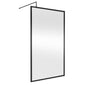 Hudson Reed Full Outer Frame Wetroom Screen 1950x1200x8mm - Matt Black - welovecouk
