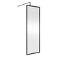 Hudson Reed Full Outer Frame Wetroom Screen 1950x700x8mm - Matt Black - welovecouk