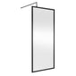 Hudson Reed Full Outer Frame Wetroom Screen 1950x900x8mm - Matt Black - welovecouk