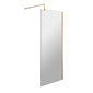 Nuie 700mm Wetroom Screen With Support Bar  - Brushed Brass