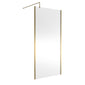 Hudson Reed 1000mm Outer Framed Wetroom Screen with Support Bar - Brushed Brass