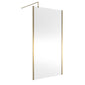 Hudson Reed 1100mm Outer Framed Wetroom Screen with Support Bar - Brushed Brass