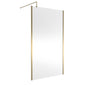 Hudson Reed 1200mm Outer Framed Wetroom Screen with Support Bar - Brushed Brass