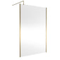 Hudson Reed 1400mm Outer Framed Wetroom Screen with Support Bar - Brushed Brass