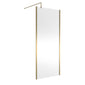 Hudson Reed 900mm Outer Framed Wetroom Screen with Support Bar - Brushed Brass