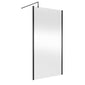 Hudson Reed 1100mm Outer Framed Wetroom Screen with Support Bar - Matt Black