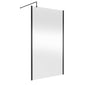 Hudson Reed 1200mm Outer Framed Wetroom Screen with Support Bar - Matt Black